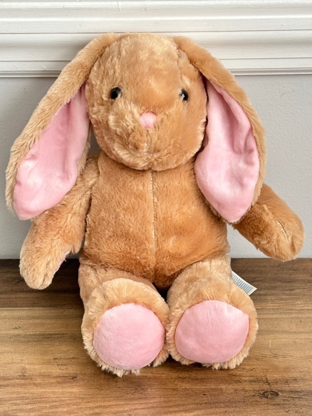 Build A Bear Pawlette Bunny Rabbit Tan Pink Plush Stuffed Animal Toy Floppy Ears